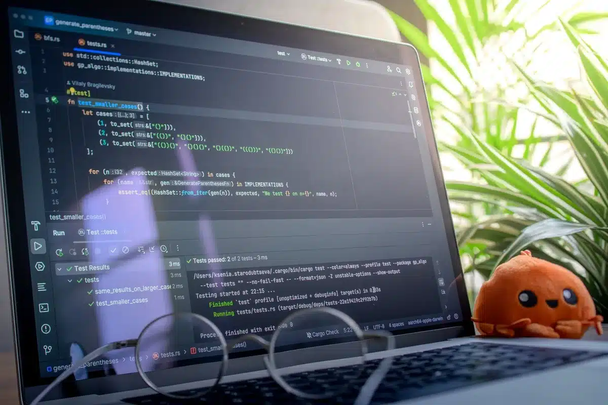 Entwickler arbeitet an Sicherheitstests und Pre-Deployment-Checklisten